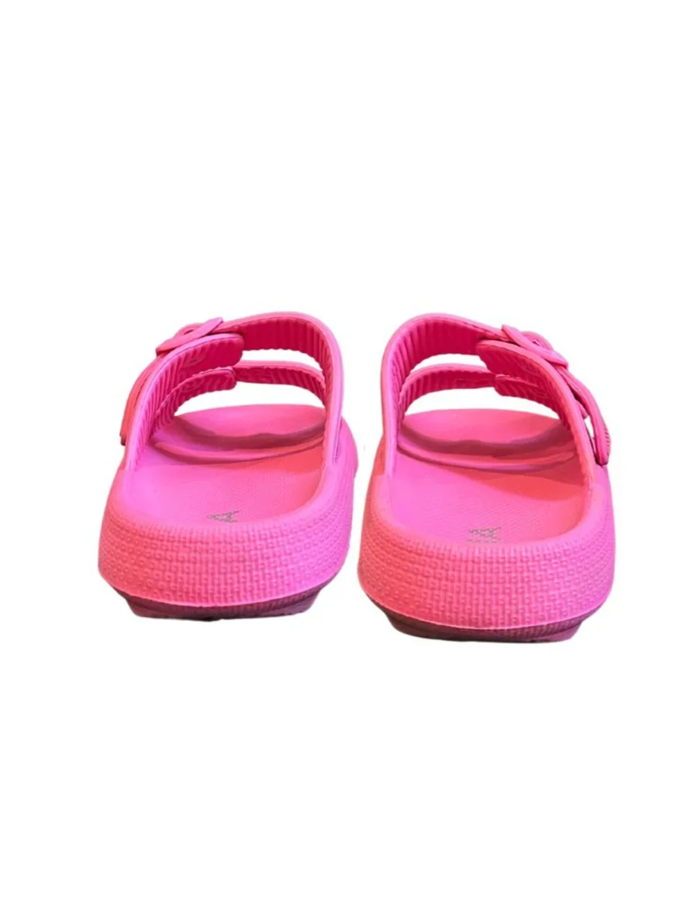 MIA Libbie Hot Pink Double Strap Foam Slide Sandals